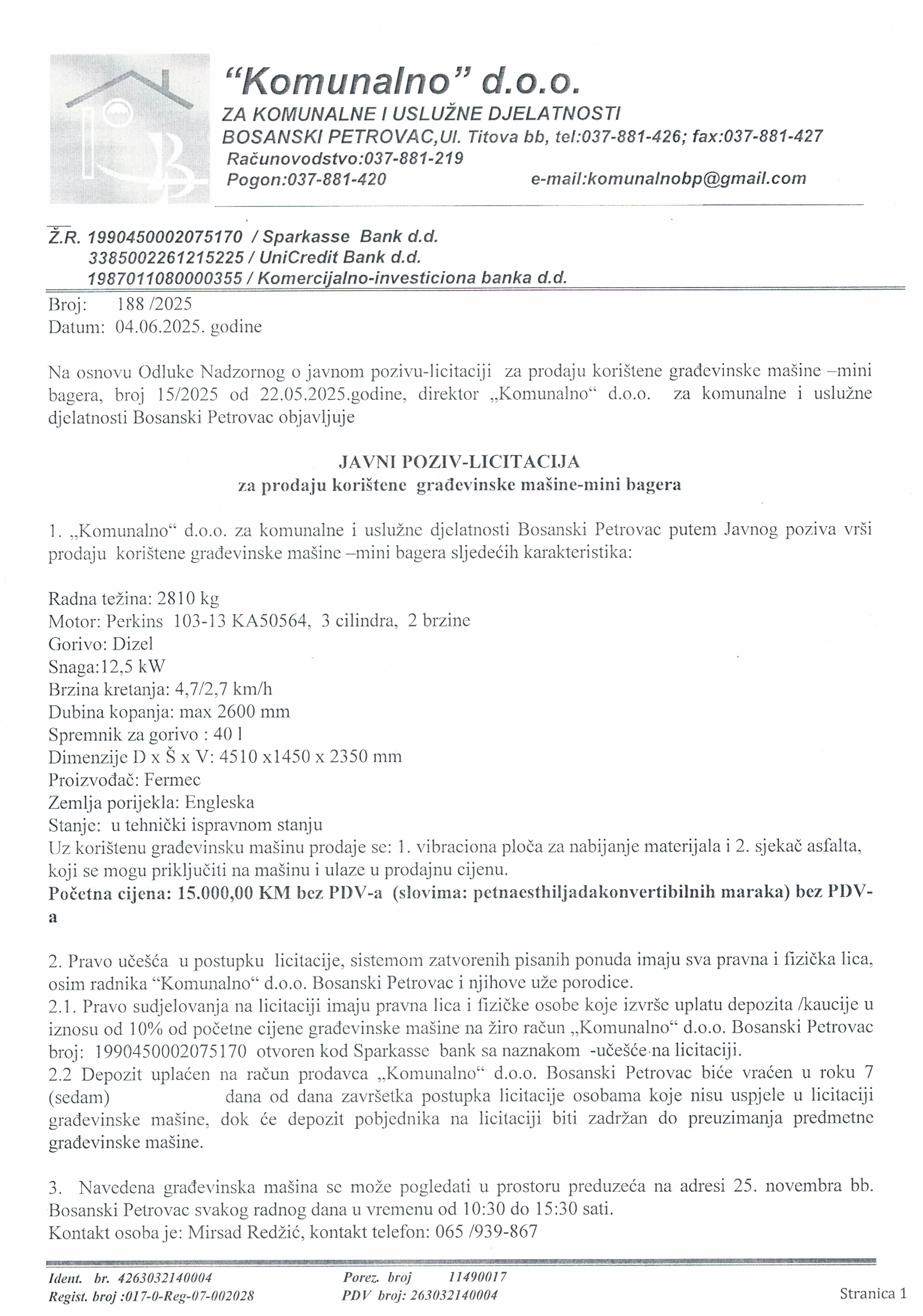 Javni poziv licitacija 001